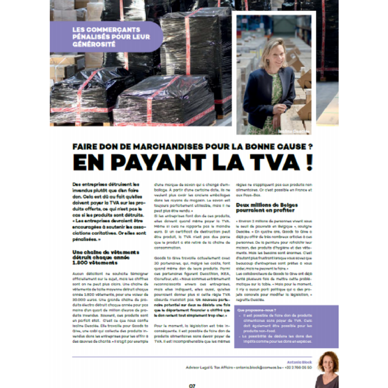 Donations to charity? Don't to pay your VAT! Comeos Goods To